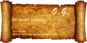 Oravan Gejza névjegykártya